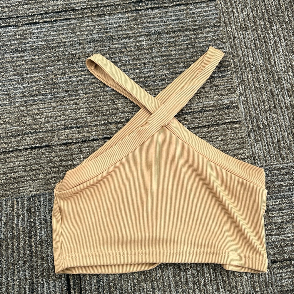 SHEIN Ribbed Beige Top